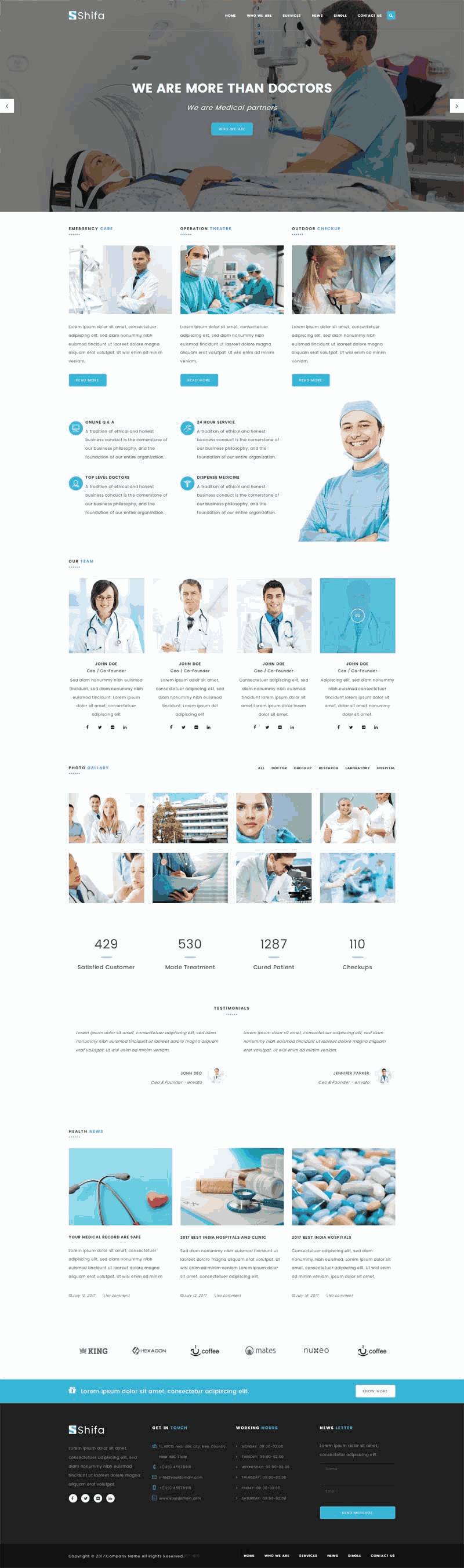 宽屏实用的医疗健康医院体检网站Wordpress模板(带手机版)效果图