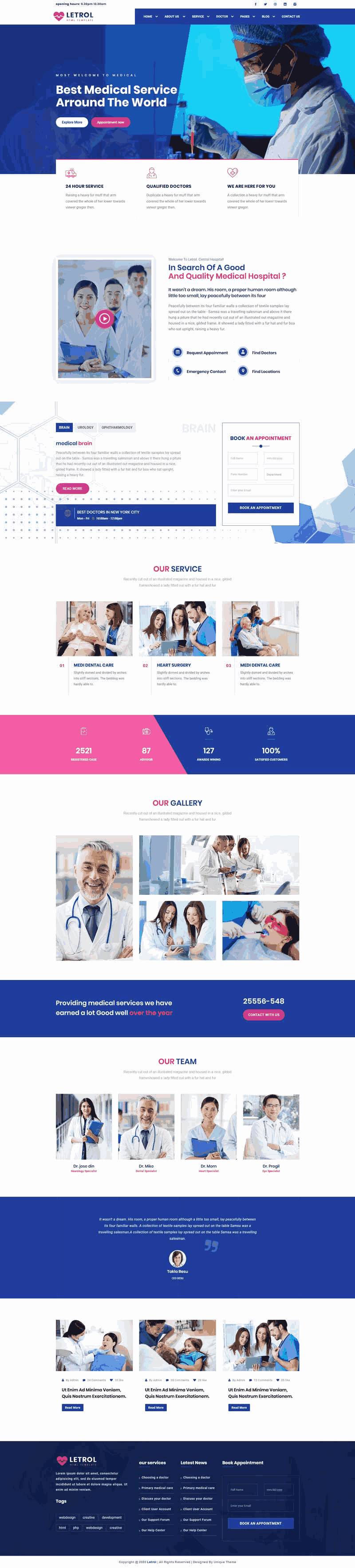 健康医疗行业网站Wordpress模板(带手机版)效果图