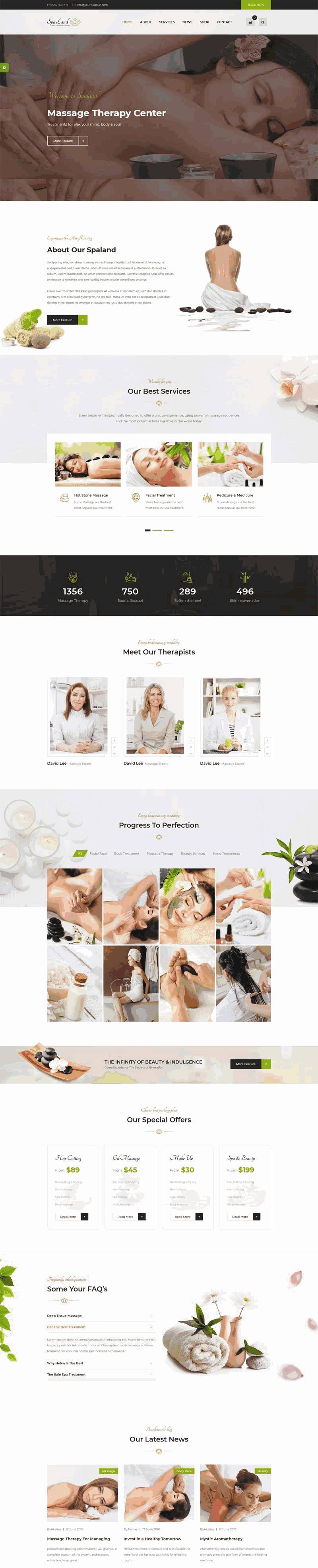 女性spa美容养生会所网站bootstrap响应式Wordpress模板(带手机版)效果图