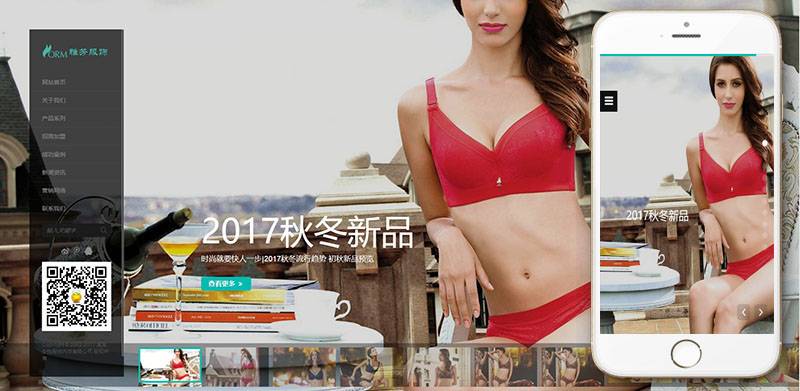 响应式内衣服饰服装类Wordpress模板(自适应手机端)效果图