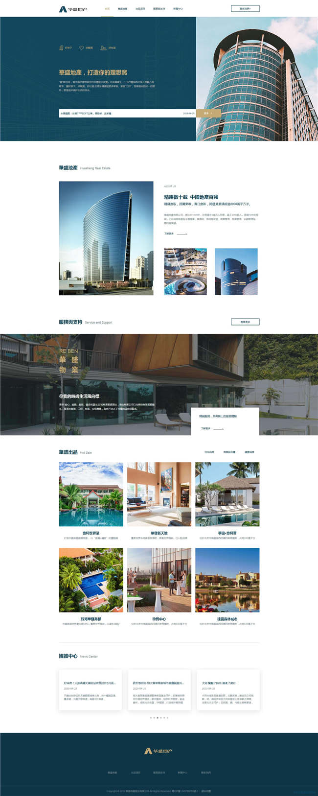 房地产建筑网站Wordpress模板(带手机站)预览图