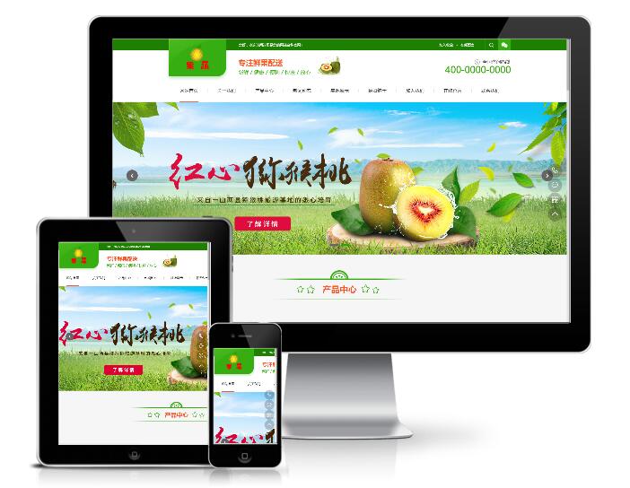 蔬菜果蔬鲜果配送类网站模板(带手机端)展示图