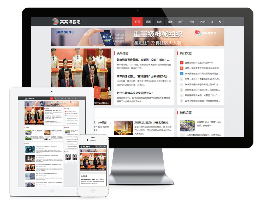 响应式简约文章资讯博客网站Wordpress模板展示图