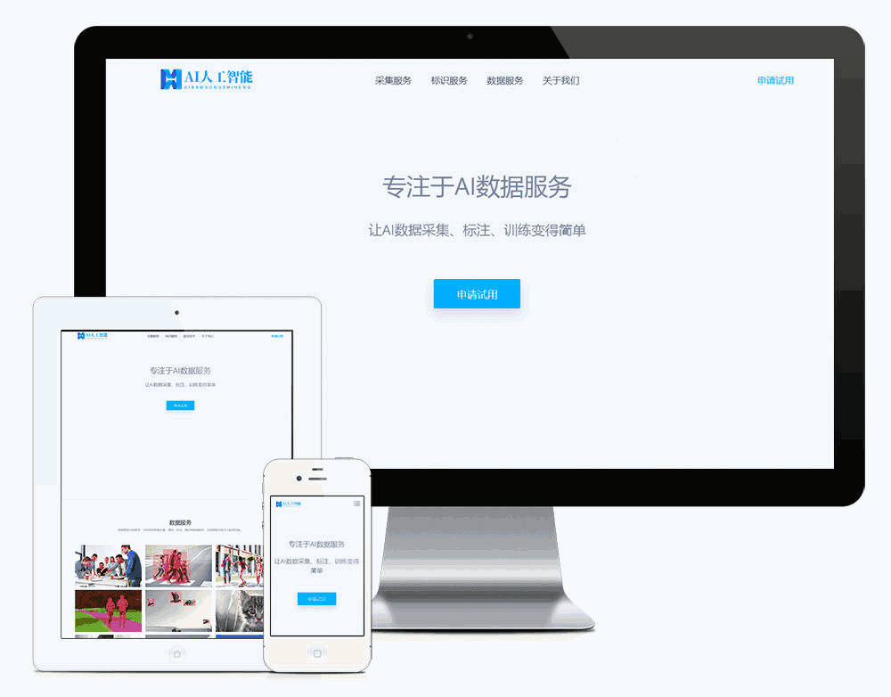 响应式AI数据服务网站模板效果图