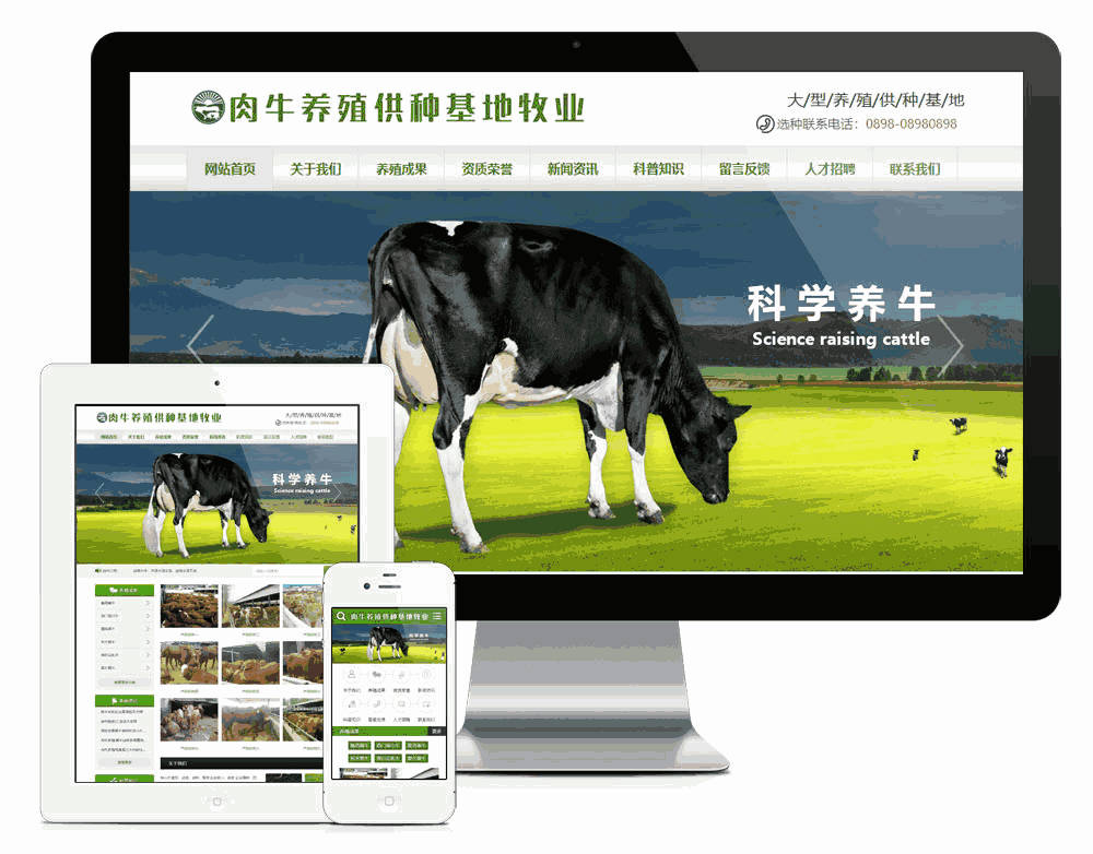 肉牛养殖供应基地网站WordPress模板主题效果图
