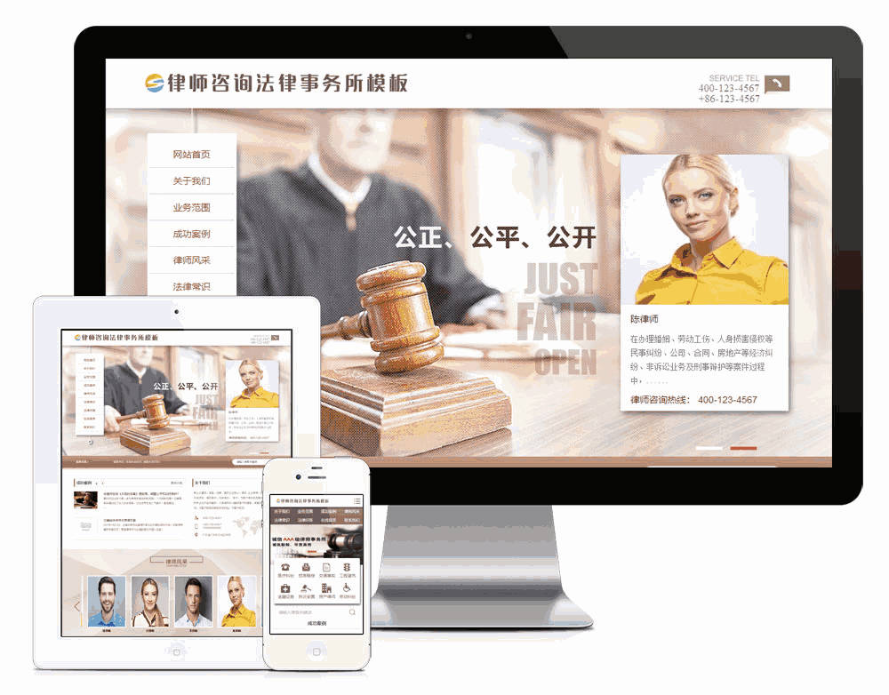 律师咨询法律事务所网站WordPress模板主题效果图