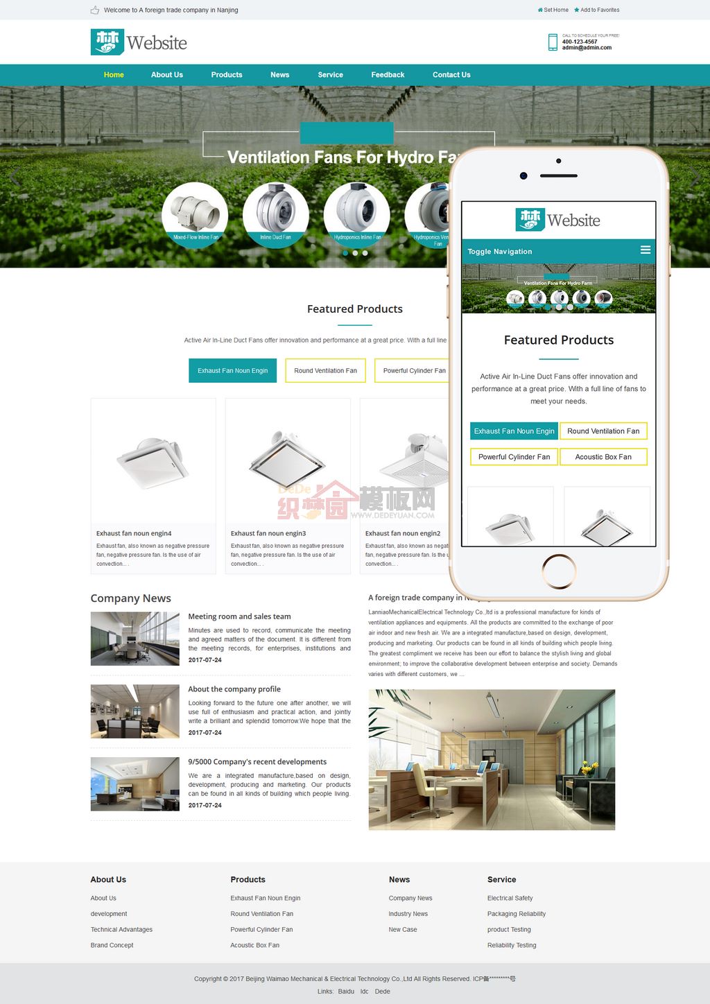 HTML5响应式英文外贸企业产品展示网站Wordpress模板(自适应手机端)截图